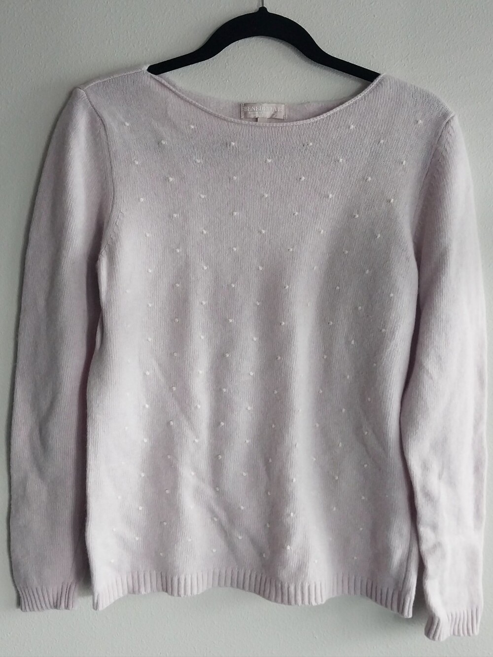 Benedetta B. Made in Italy Pink & White Cashmere Merino Wool Blend Sweater